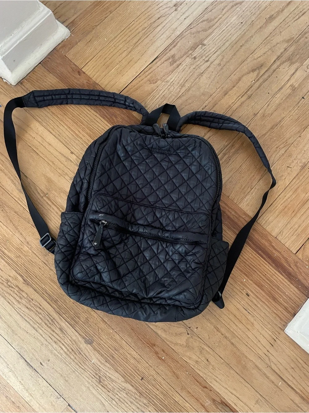MZ Wallace Quilted Black Nylon Backpack